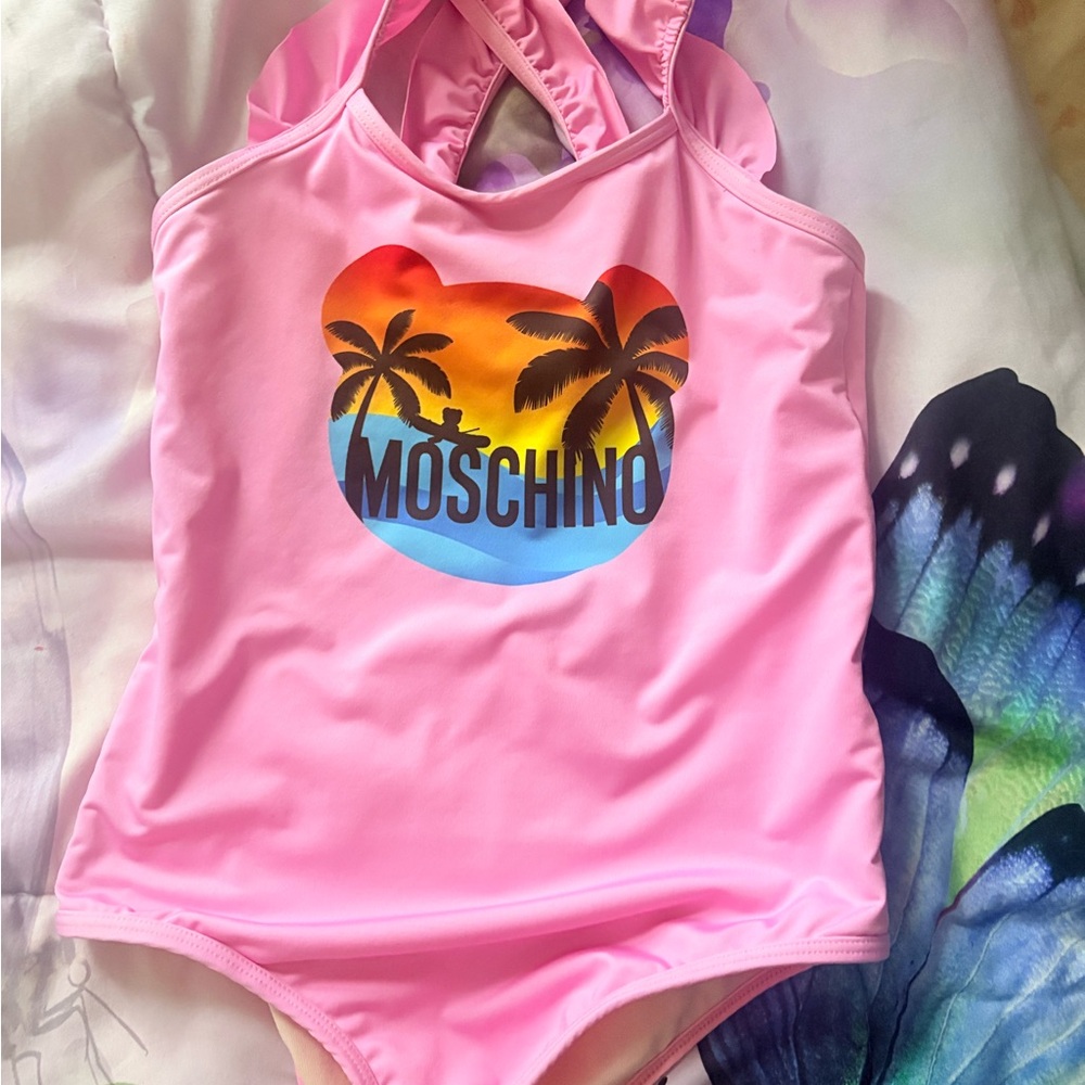 Moschino Kids Tropical Pink One Piece